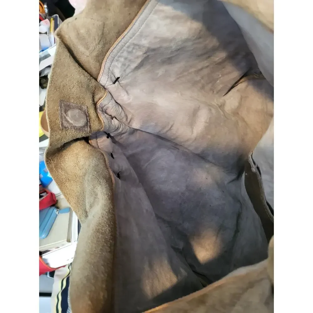 b. may Tan/Brown Buffalo Leather Women’s Tote Shoulder Bag, w/ Inner Pocket